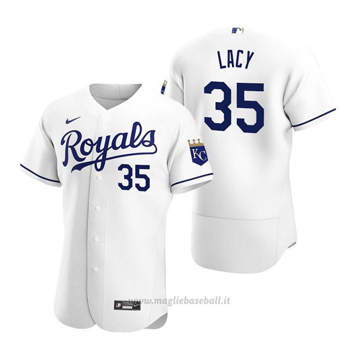Maglia Baseball Uomo Kansas City Royals Asa Lacy Autentico Primera Bianco